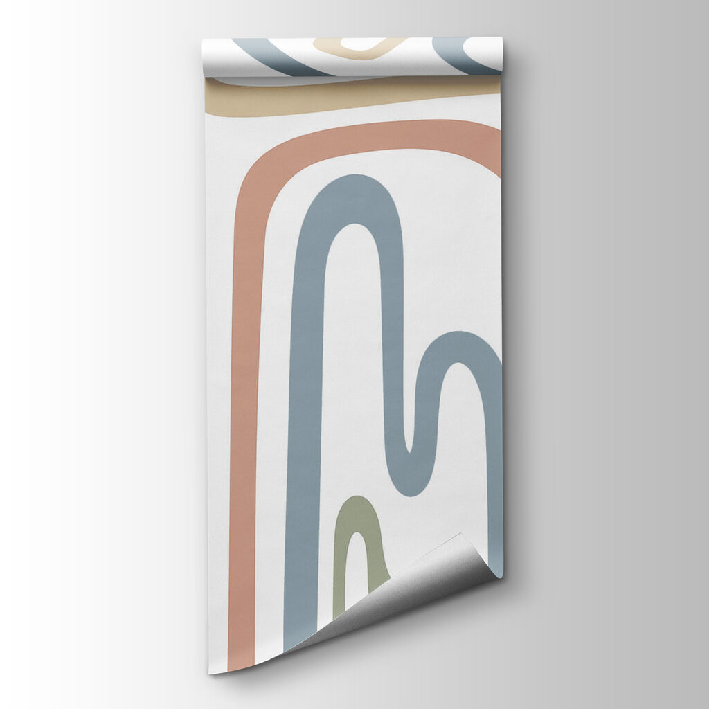 Colorful lines on a white background