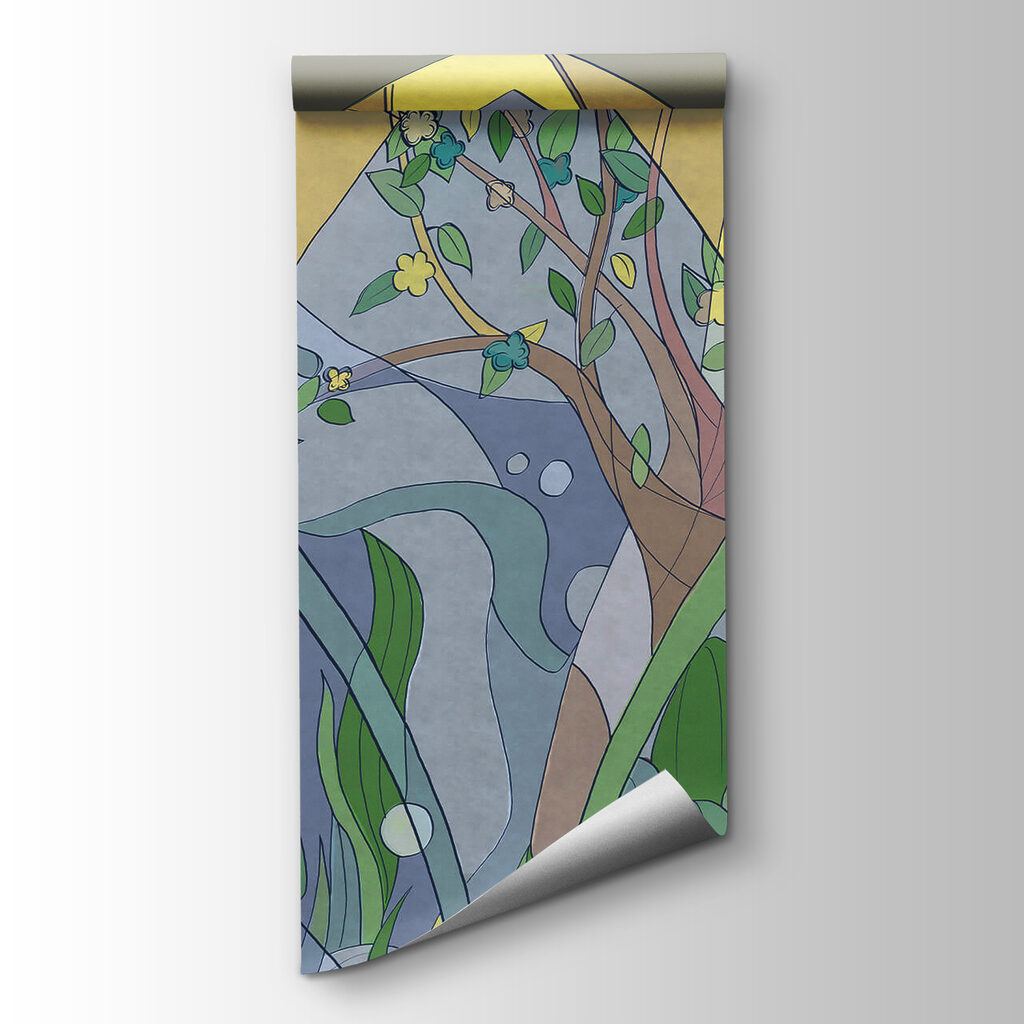 Colorful art of trees and plants