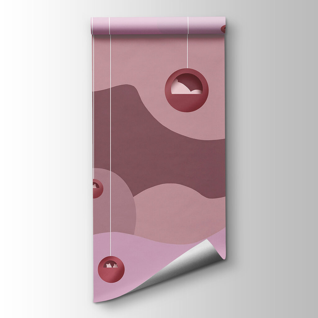 Purple and pink background with balls