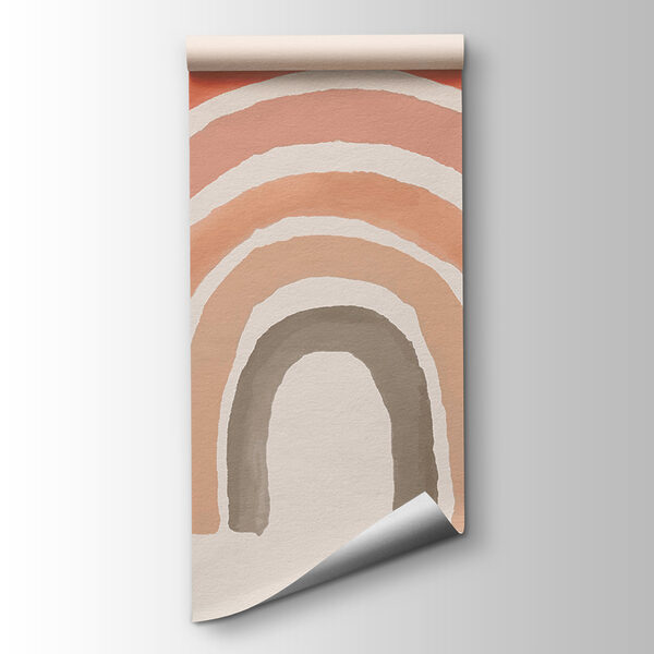 Rainbow painted in pink and gray