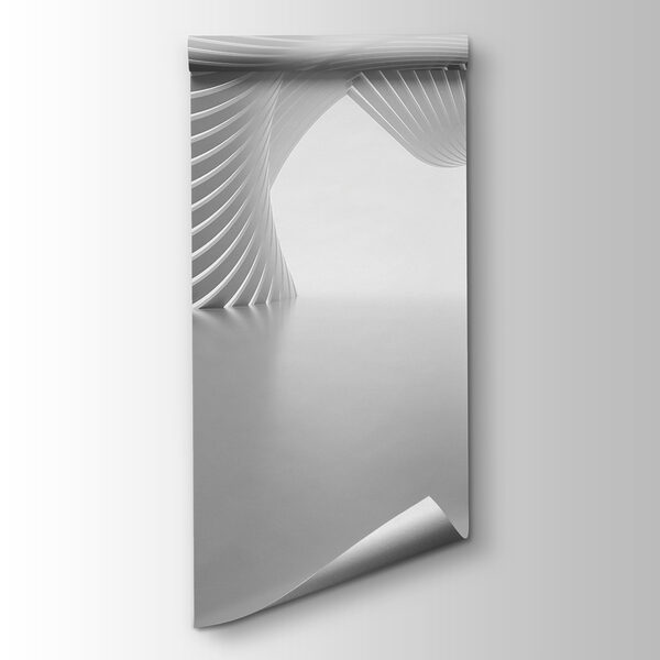 White tunnel with curved lines