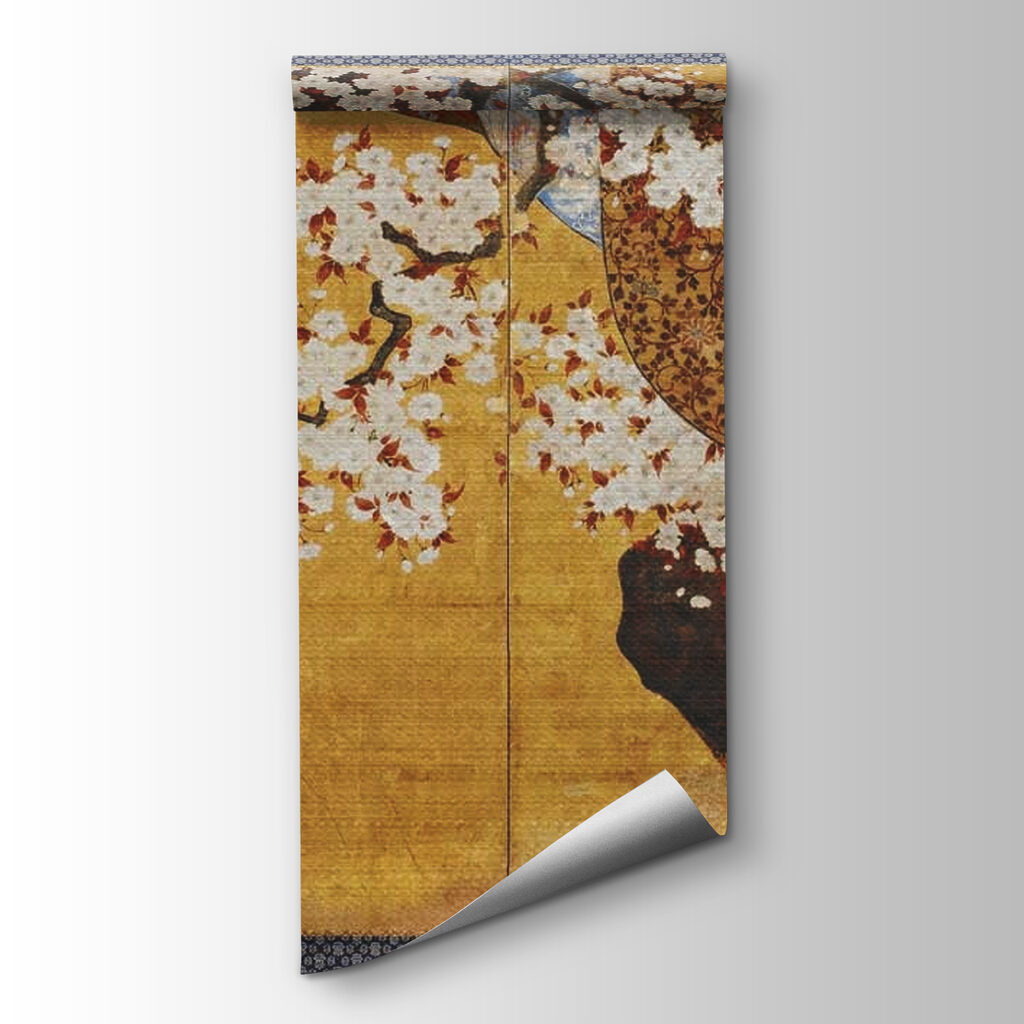 Screen with a painting of a tree Screen with a painting of a tree