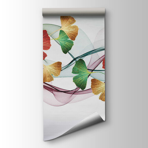 Colorful leaves and swirls