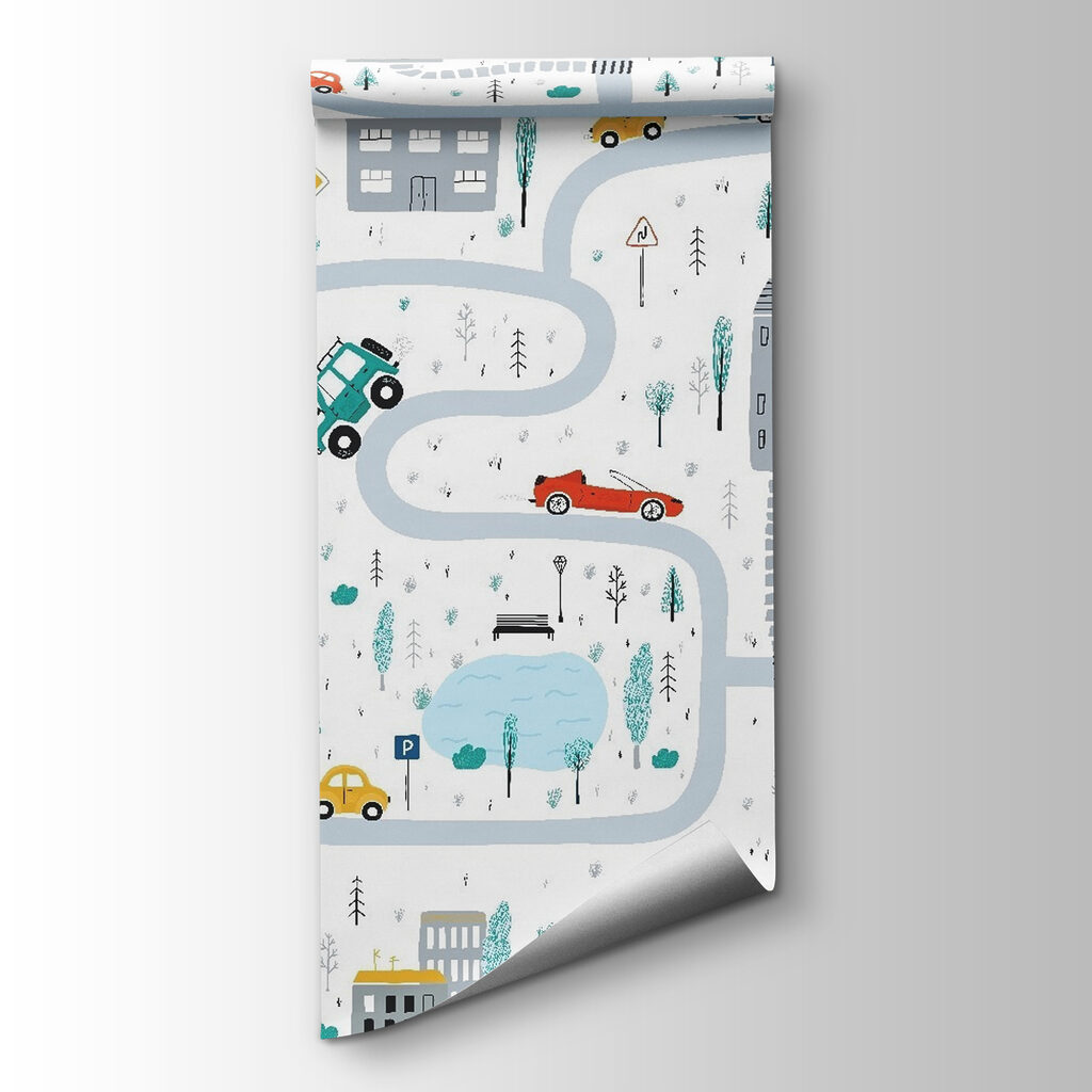 Map of cars and buildings