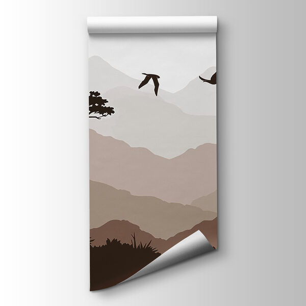 Birds flying over a mountain range Birds flying over a mountain range