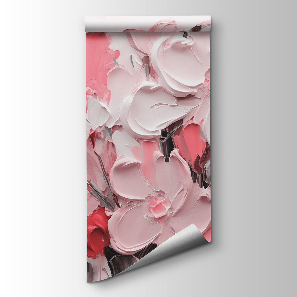 Painting of flowers in pink and white