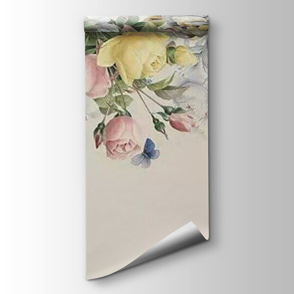 Group of flowers with butterflies