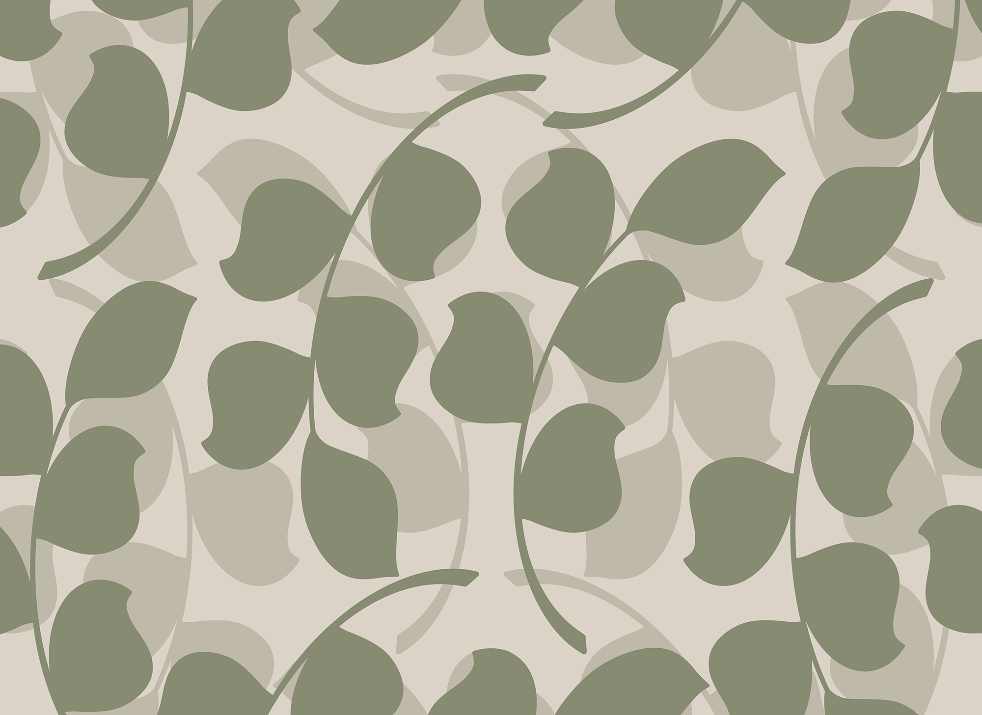 Pattern of leaves on a beige background Pattern of leaves on a beige background