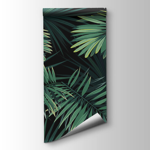 Tropical leaves on a dark background
