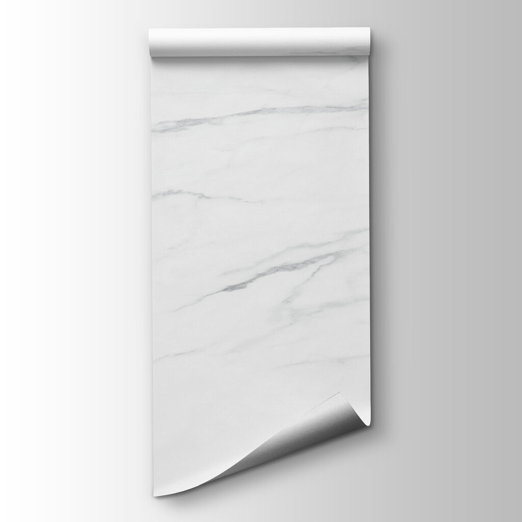 White marble surface with black veins