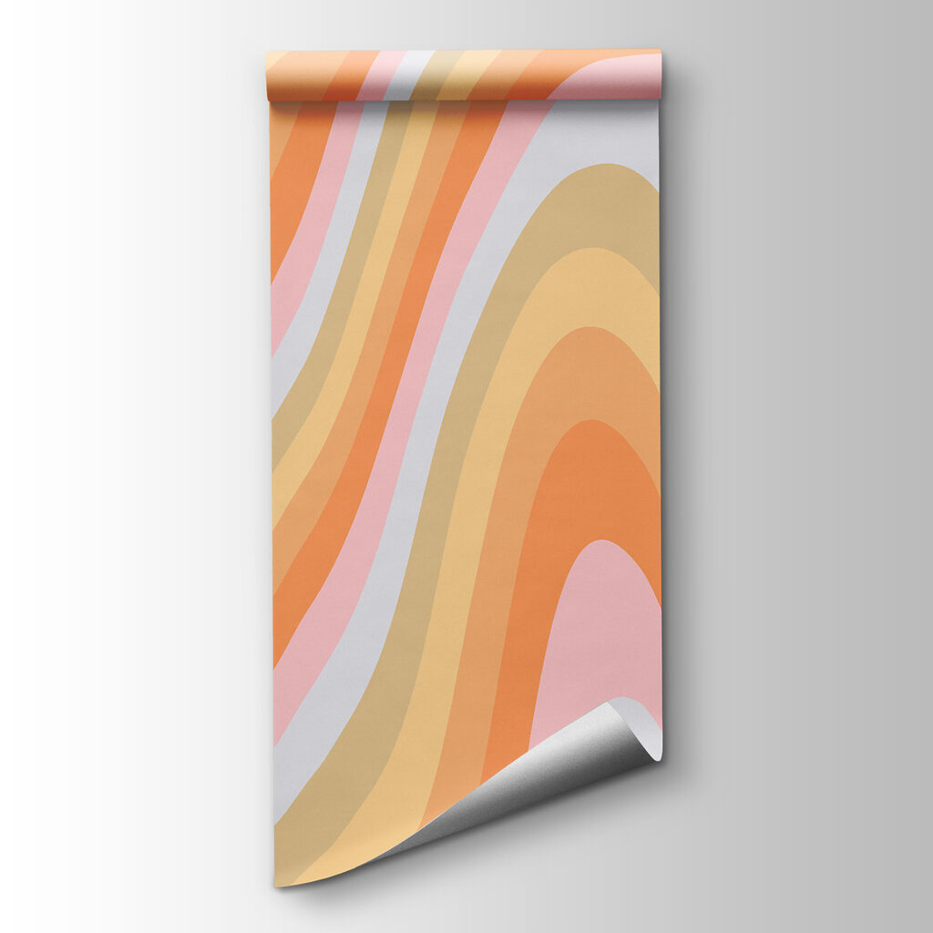 A colorful wavy lines on a surface