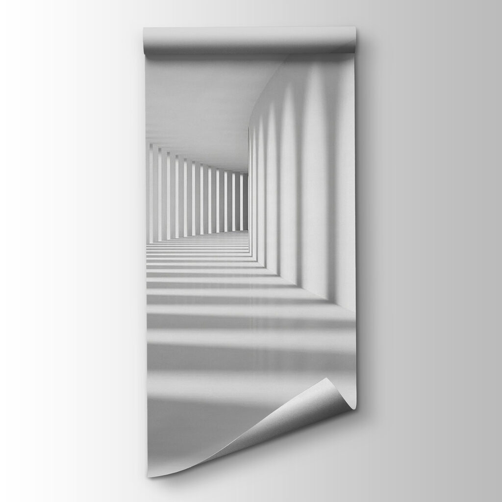 White room with columns and light