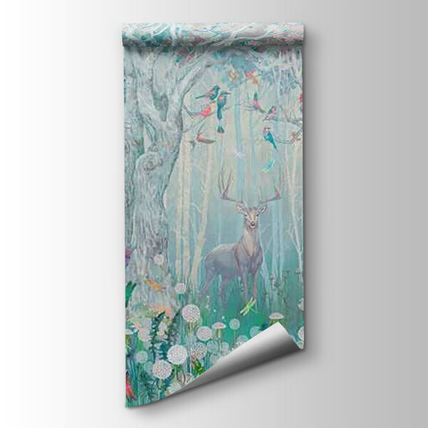 Painting of a deer in a forest Painting of a deer in a forest