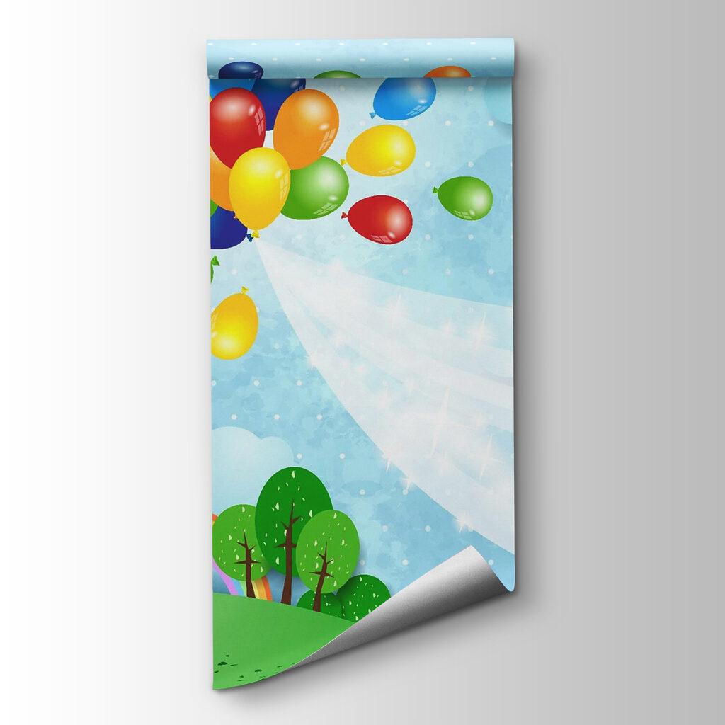 Colorful balloons flying in the sky