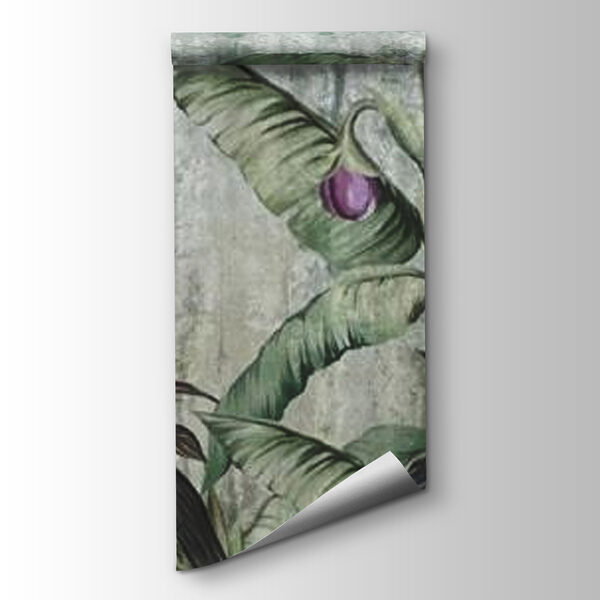 Wallpaper with a banana tree and flowers Wallpaper with a banana tree and flowers