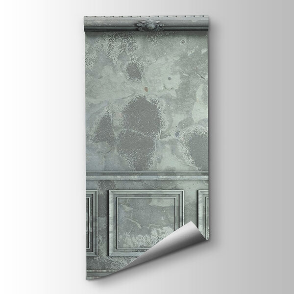 Grey wall with square tiles Grey wall with square tiles