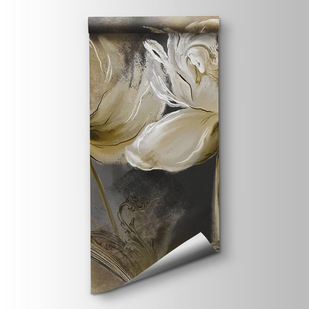 Painting of flowers on a surface