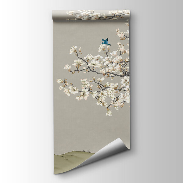 Peacock and birds on a tree