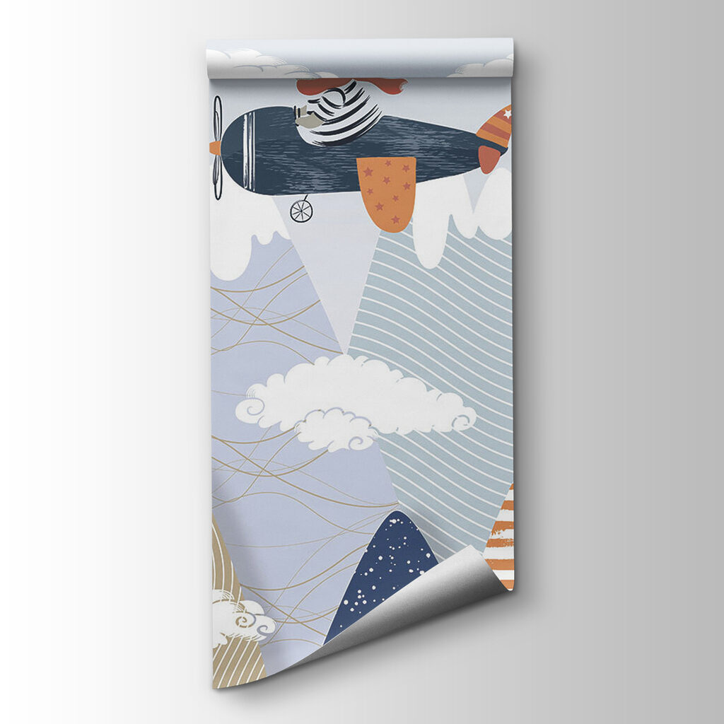 Cartoon bear flying on an airplane Cartoon bear flying on an airplane