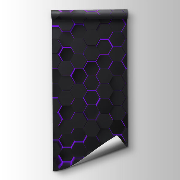 A black and purple hexagons
