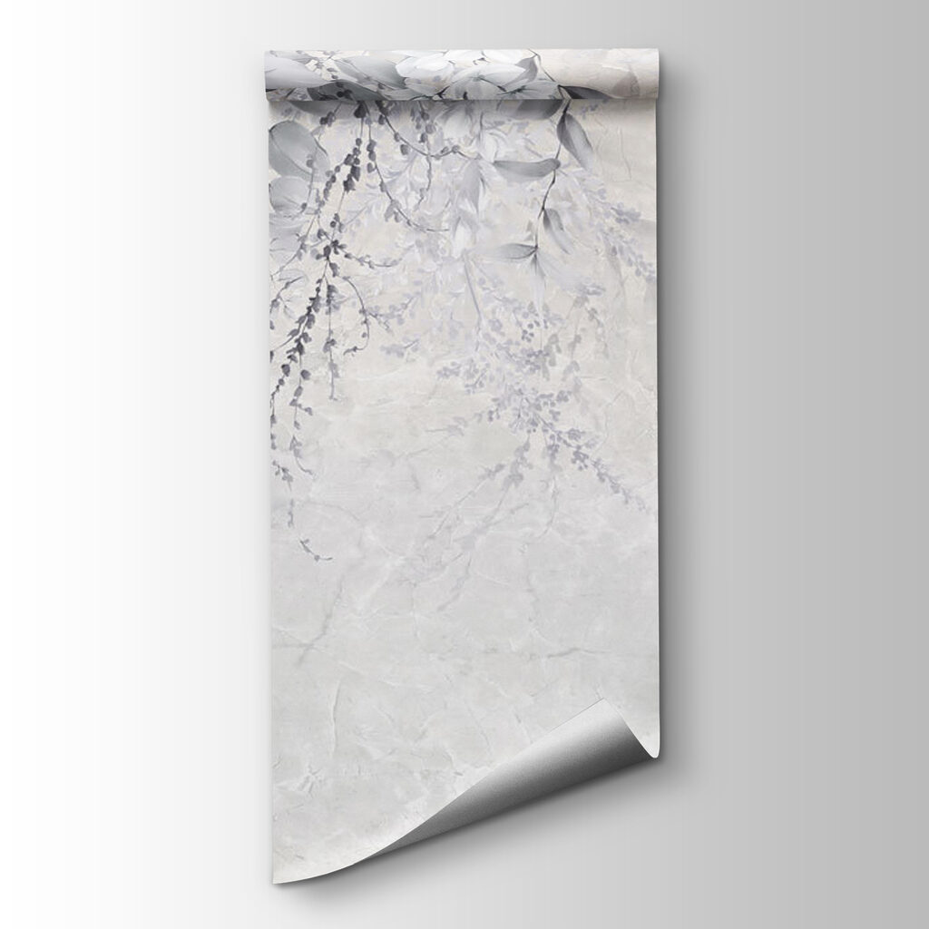 White and gray floral design