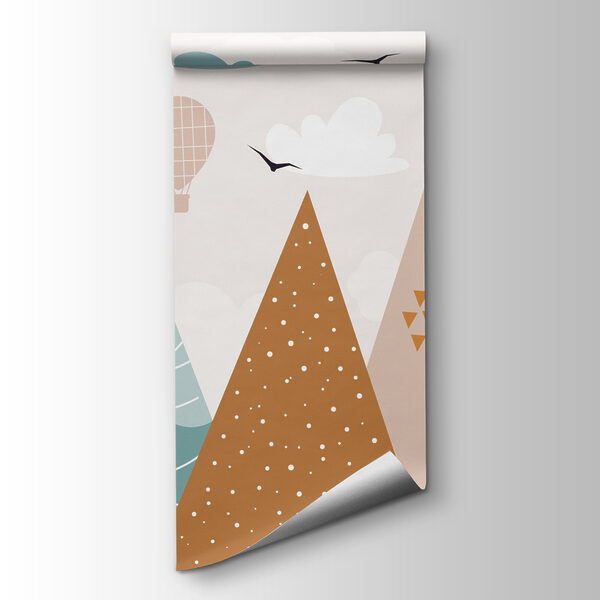 Landscape with trees and hot air balloons Landscape with trees and hot air balloons