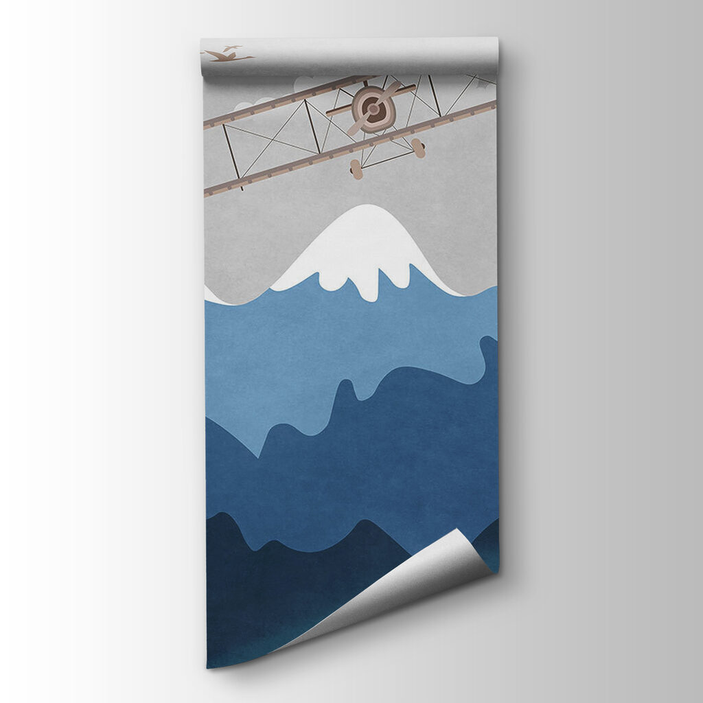 Plane flying over mountains