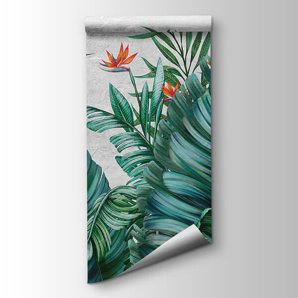 Tropical foliage with vibrant flowers Tropical foliage with vibrant flowers