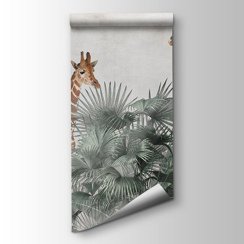 Group of giraffes in a forest