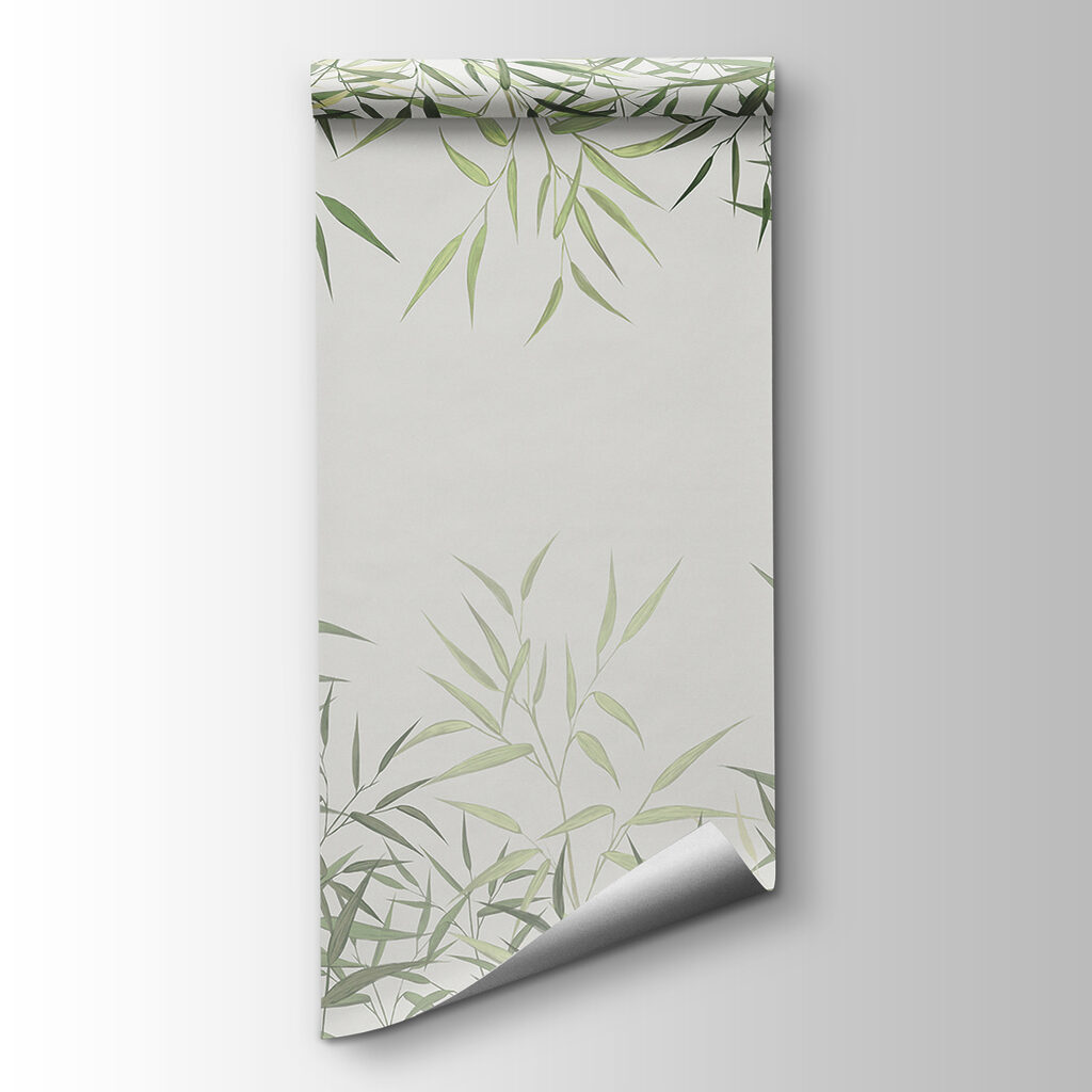 Delicate bamboo leaves on soft background