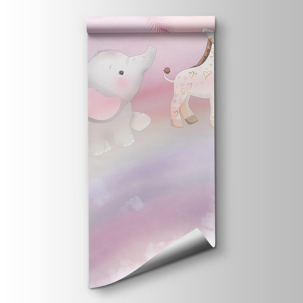 Group of animals on a rainbow