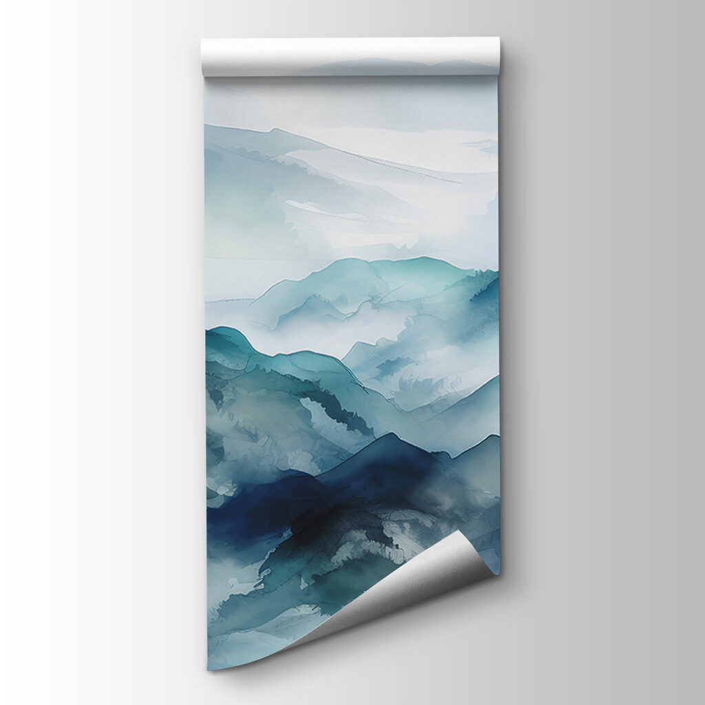 Painting of a mountain range