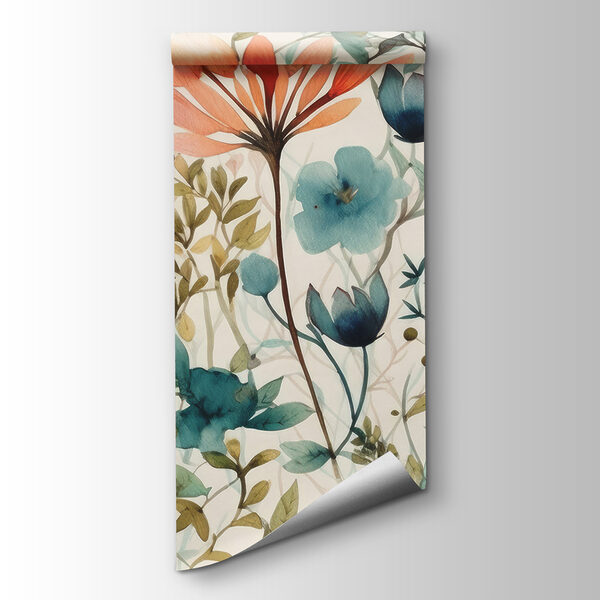 Colorful flowers and leaves