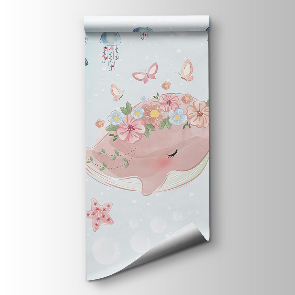 Group of cartoon whales