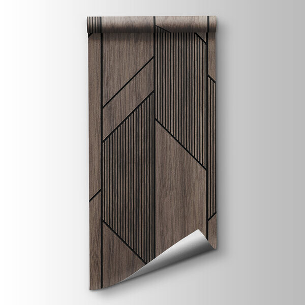 A wood paneling with black lines