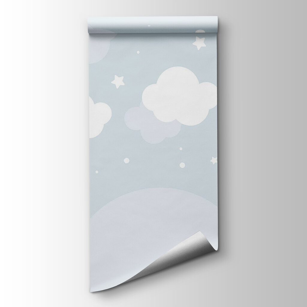 A moon and clouds in the sky