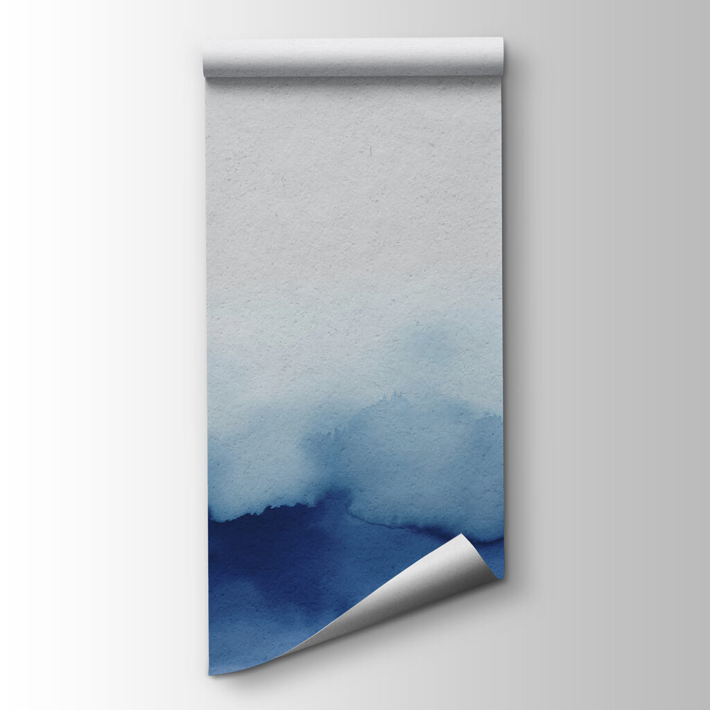 A blue and white watercolor A blue and white watercolor