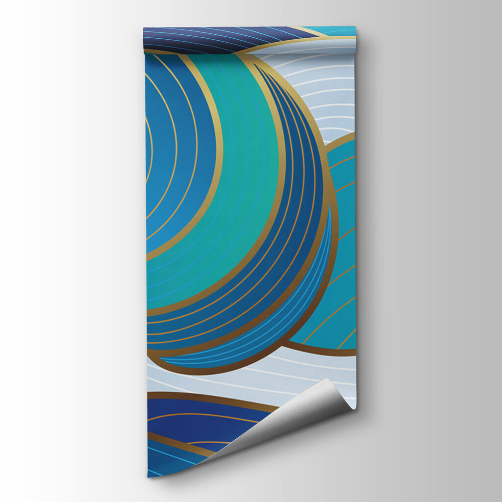 A blue and white swirly waves A blue and white swirly waves