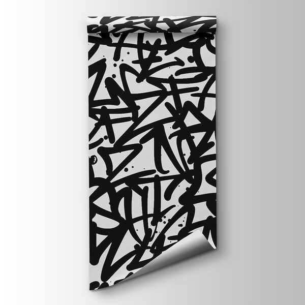 Black and white pattern with letters Black and white pattern with letters