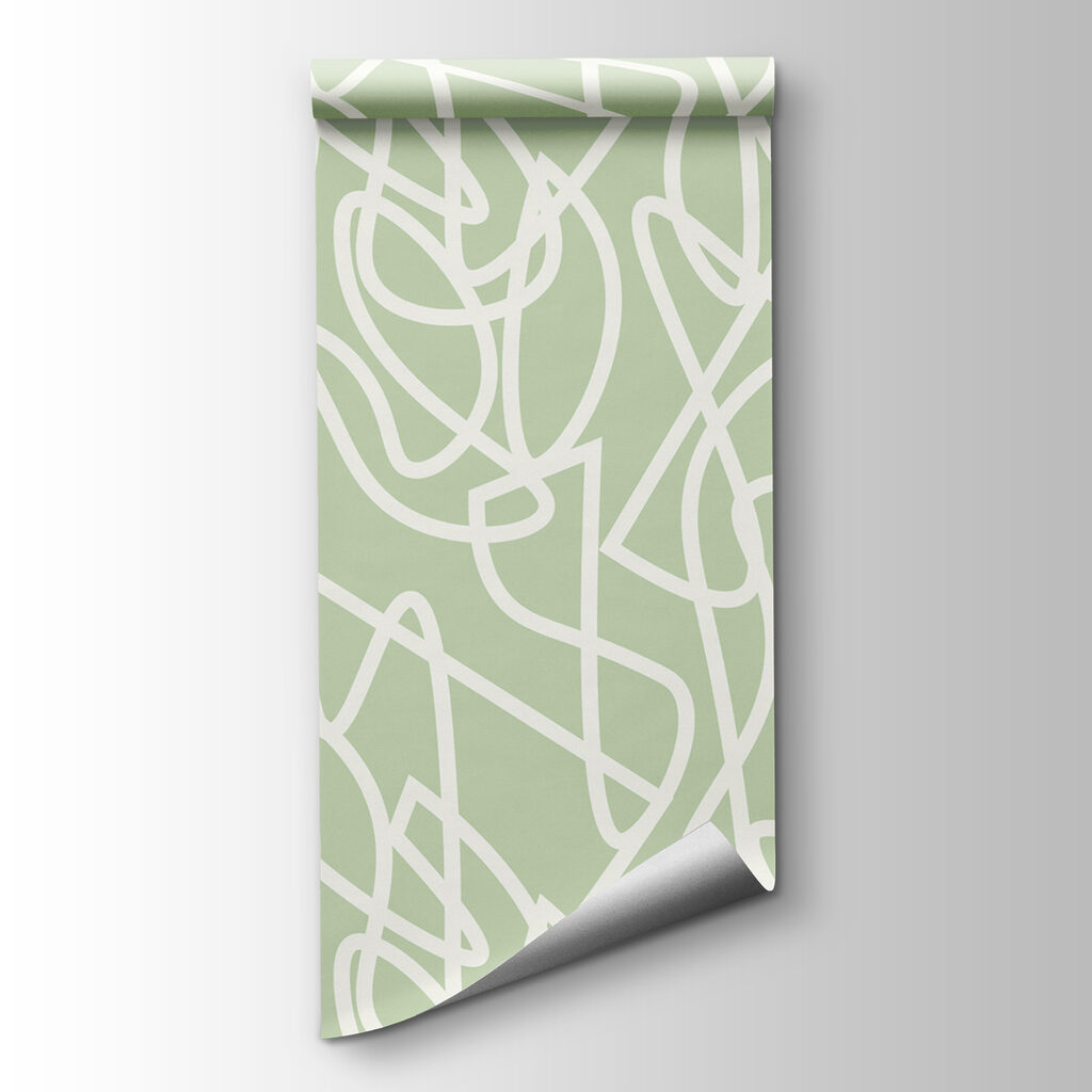A pattern of white lines on a green background