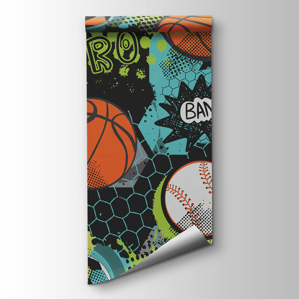 A pattern of sports balls