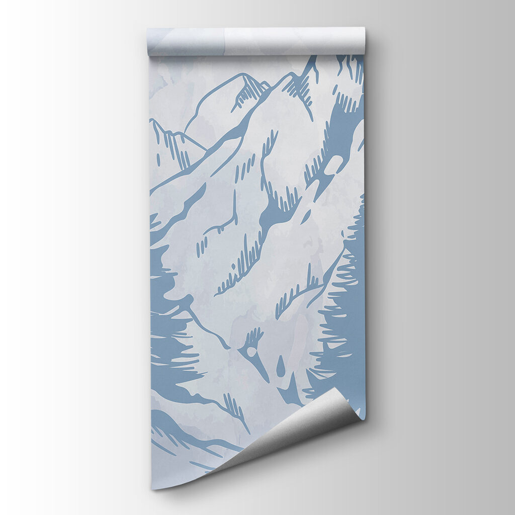 A drawing of a mountain range A drawing of a mountain range