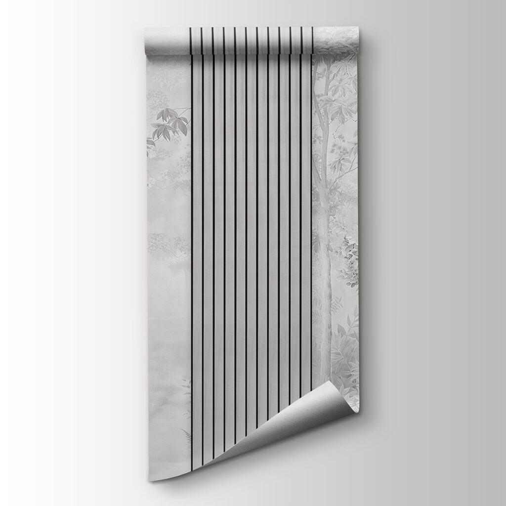 A wall with a tall vertical line