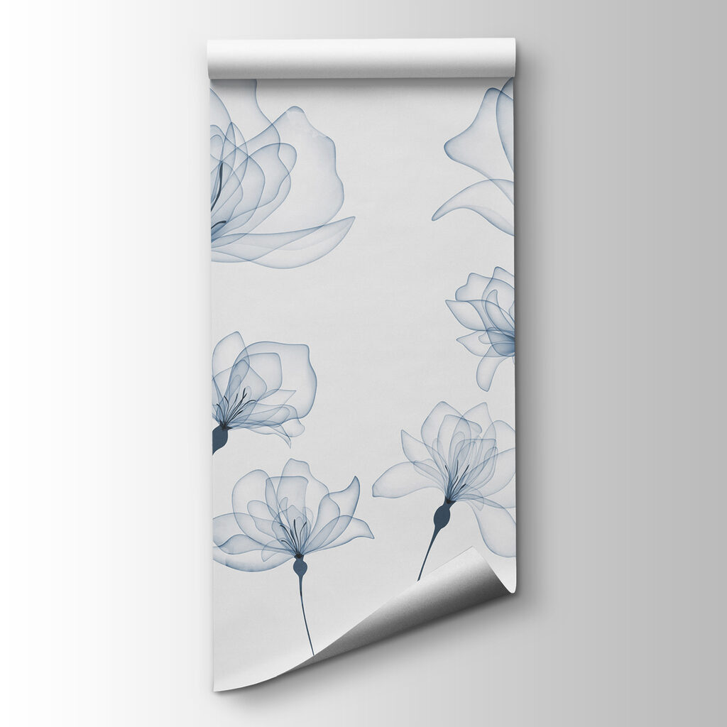 A transparent flowers on a white background