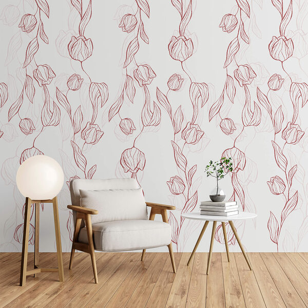 Model cu flori și frunze