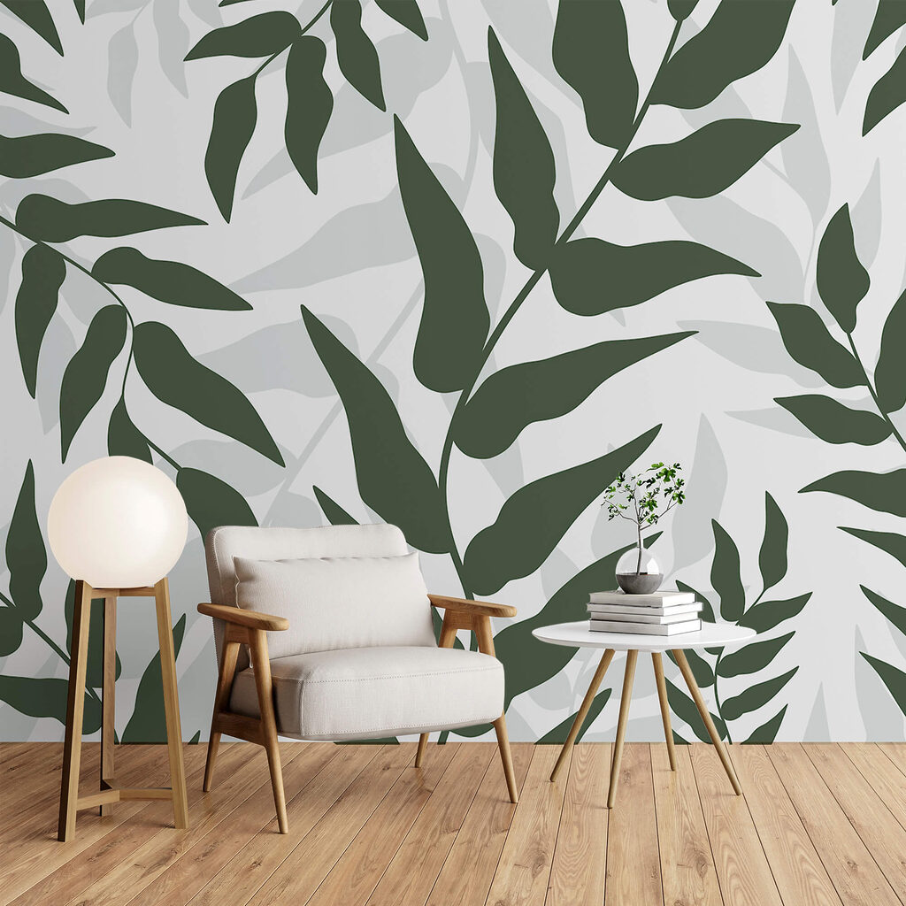 Model de frunze pe fundal alb