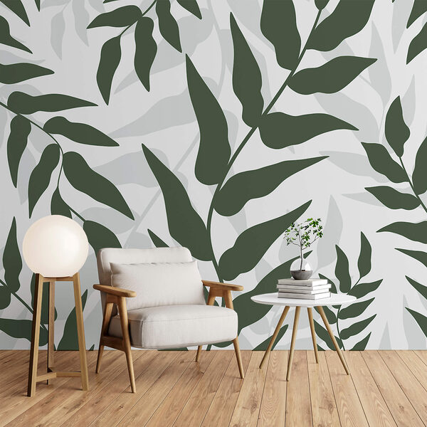 Model de frunze pe fundal alb