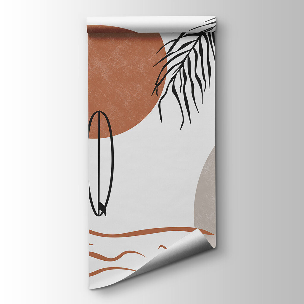 Surfboards and palm leaves