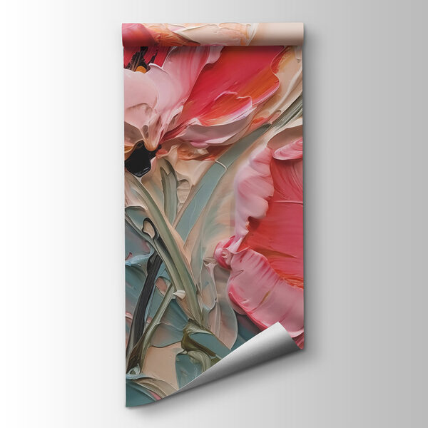 Painting of flowers on a canvas