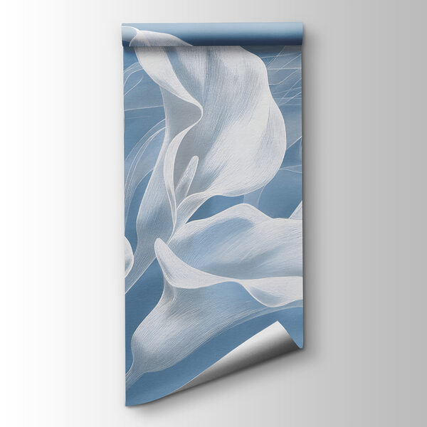 A white flowers on a blue background